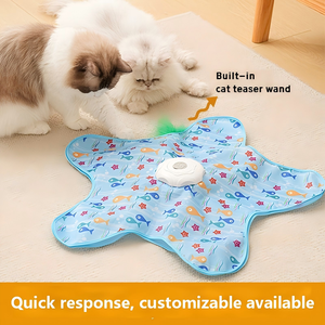 Giocattolo Elettrico per Gatti a Forma di <span class=keywords><strong>Gatto</strong></span>, con Funzione di Pulizia Automatica dei Denti, Lussuoso Bastone da Gioco a Cartone Animato per Gatti - Product Image 1