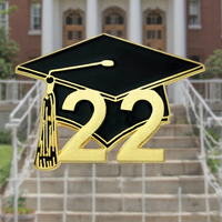 2022 classe 2 Graduation Cap Souvenir vêtements accessoires personnalisé noir or dur émail broche en gros revers Badge placage