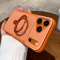 Coques de téléphone magnétiques mates avancées pour iPhone 17 12 13 14 15 16 Pro Max Air avec support anneau métallique et protection intégrale