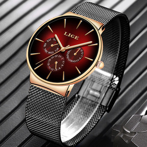 <span class=keywords><strong>Montre</strong></span>-bracelet à quartz ultra-fine <span class=keywords><strong>Lige</strong></span> 9936 pour homme, étanche, en acier, avec bracelet en maille, <span class=keywords><strong>montre</strong></span> de sport en alliage, nouvelle collection pour homme, style affaires et antique - Product Image 3