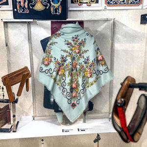 2026 New Autumn Ethic Style Print Large <b>Square</b> <b>Scarf</b> Breathable Dustproof Sunscreen Shawl Women Floral Russian Headscarf Rayon - Product Image 3