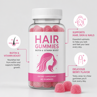 Échantillon Gratuit Bonbons Gommeux Sans Gluten en Forme d'Ours Multivitamines Beauté Croissance Capillaire Saine Peau Ongles Adultes 100% Végétalien Naturel Nouveau-né