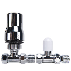 Vanne <span class=keywords><strong>de</strong></span> <span class=keywords><strong>radiateur</strong></span> thermostatique TRV chromée OLDE et corps en laiton à tête blanche - Product Image 3