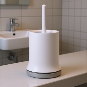 Ensemble brosse et support pour toilettes avec manche en PP, nettoyage en profondeur, utilisation dans la salle de bain, design minimaliste autoportant - Product Image 2