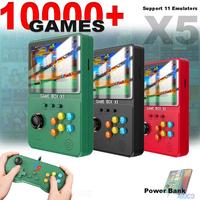 X5 Portable Mini Retro 4.0 IPS Screen Console de jeu portable 10000 Gaming 2 joueurs 8000Mah Power Bank avec 10 émulateurs