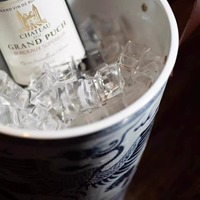 Ember Es Keramik Jingdezhen 5L Biru Putih Gaya Naga Phoenix dengan Lapisan Kerak, untuk Wiski Dingin, Anggur Merah, Minuman Pesta, Tahan Lama