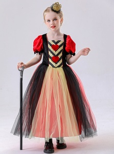 Completi da Donna, <span class=keywords><strong>Abbigliamento</strong></span> da Festa, Costume di Halloween per Bambini Regina Rossa con Cuore, Costume da Corte della Regina Rossa COS per Famiglia - Product Image 5