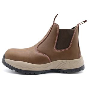 Suela de goma antideslizante de cuero marrón a prueba de aceite, peso ligero, evita pinchazos, zapatos de punta de acero para <span class=keywords><strong>mujer</strong></span>, seguridad <span class=keywords><strong>sin</strong></span> encaje - Product Image 2