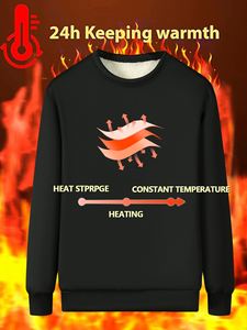 Sudadera de cuello redondo con forro de Sherpa de peso pesado para hombre, jersey de lana de invierno, Tops de manga larga, ropa de descanso cálida, sudaderas con capucha - Product Image 4