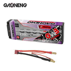 GNB GAONENG 6600MAH 2S HV 7.6V 130C LiPo电池LCG低调薄2S 1:10 1/10 RC赛车硬壳5毫米子弹LiHV - Product Image 4