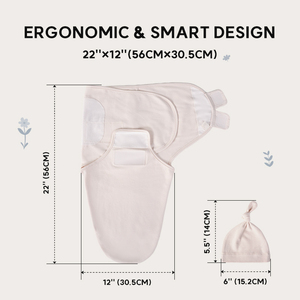 Langes doux en coton biologique avec bonnets pour nouveau-nés, sacs de couchage personnalisés en coton pour bébés, langes enveloppants pour le sommeil - Product Image 3