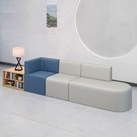 Ensemble de coin combiné créatif, table de négociation, cuir synthétique, bureau moderne pour hôtel, chambre à coucher, zone de réception, réception