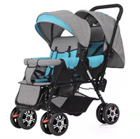 Poussette de Voyage Luxe Landau Bébé Double Pliable pour Bébés