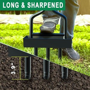Xuyên biên giới giảm giá Hướng dẫn sử dụng công cụ làm vườn ba-prong đất Aerator bãi cỏ lõi Remover và sân cắm đóng hộp xẻng - Product Image 3