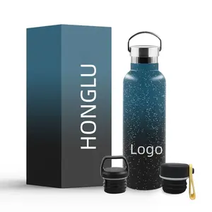 Custom Logo Insulated Stainless Steel Water Bottle with Straw Reusable Sustainable Double Wall Sport Drink