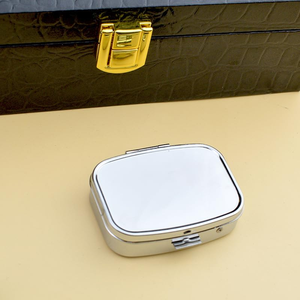 Silver Elegant square Rectangle Plastic Black <b>Compact</b> case for Face <b>Powder</b> <b>Compact</b> Pressed <b>Powder</b> with Mirror and Lid for Puff - Product Image 6