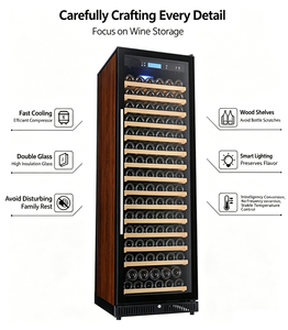 Armoire réfrigérée à vin à compresseur haute efficacité, réfrigérateur à vin vertical à zone unique pour le stockage et le refroidissement des vins rouges et blancs - Product Image 6