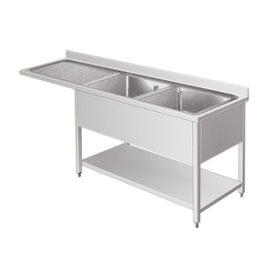 Fregaderos de cocina de acero inoxidable de fábrica china VICTORY fregadero de doble cuenco con gabinete equipo de catering para otros suministros de hotel - Product Image 3