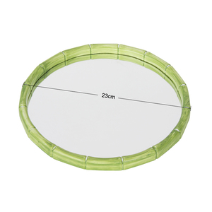Jinnhome Set 3 pezzi da <span class=keywords><strong>bagno</strong></span> <span class=keywords><strong>specchio</strong></span> decorativo da parete <span class=keywords><strong>cornice</strong></span> di bambù verde in plastica resistente - Product Image 4