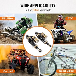 Amortisseurs arrière réglables à air ZCLH 11" 280mm (paire) pour Yamaha, <span class=keywords><strong>Suzuki</strong></span>, Kawasaki, Go Kart, <span class=keywords><strong>Scooter</strong></span> <span class=keywords><strong>50</strong></span>-110cc - Product Image 6