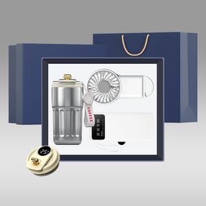 Luxuriöses 3-in-1 Becher-Ventilator-Powerbank-Geschenkset mit Logo für Unternehmen, Geschäftsbüro-Set, Firmengeschenkset - Product Image 5