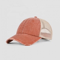 Gorra de béisbol de malla lavable de 6 piezas gorra de camionero para hombre vintage rasgada al por mayor