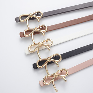 Cintura in pelle sintetica aderente di alta qualità con fibbia decorativa in lega con fiocco nuovo stile Business per la collocazione dell'<span class=keywords><strong>abbigliamento</strong></span> - Product Image 4