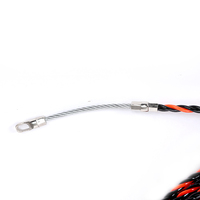 Tire-fil électrique en polyester torsadé rouge et noir à 3 brins avec œillets métalliques pour le tirage de câbles dans les conduites et les murs