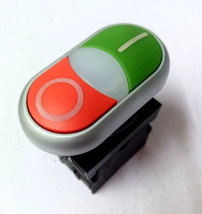 Interruptor de Botón Doble Iluminado <span class=keywords><strong>M22</strong></span>-<span class=keywords><strong>DDL</strong></span>-<span class=keywords><strong>GR</strong></span>-X1 X0 K11 230-W, Interruptor de Botón Piloto de Dos Posiciones 1NO 1NC - Product Image 1