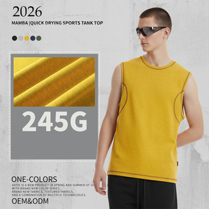 Oversized Mens Heavy Cotton Workout Gym Tank Top Sleeveless Cut Off Muscle Shirts Acid Wash Tshirts Custom Logo Loose Fit Tees - Product Image 4