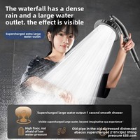 Pommeau de douche réglable haute pression chromé à jet de pluie, design coudé rotatif, sortie unique pour appartement, salle de bain, douche, toilettes