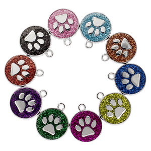 Plaque d'identification personnalisable pour chien en acier inoxydable argenté, médaille ronde polie moulée sous pression avec numéro de téléphone et PIN - Product Image 1