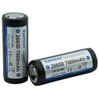 Keeppower P2670C 3.6V 7000mAh Batterie rechargeable de la plus haute capacité 26650 LiMn2O4 Cathode 500 Cycles Énergie solaire Vélo électrique 96g