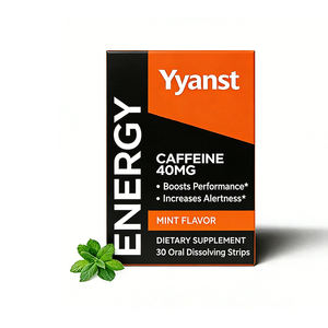 Tiras orales de cafeína sin gluten y sin azúcar de marca privada de alta calidad que mejoran tu entrenamiento y aumentan el rendimiento. - Product Image 1