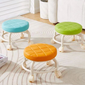 Tabouret pivotant moderne pour la maison, à roulettes universelles en PP, pour enfants, déménagement et travaux ménagers, portable - Product Image 3