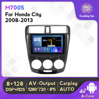 MEKEDE Contrôle vocal Android 11 8 cœurs IPS DSP Vidéo de voiture pour Honda CITY 2011-2016 GPS BT Radio Multimédia Car-play Stéréo Android