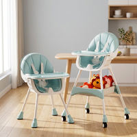 Nouvelle Chaise Haute Portable 3-en-1 Multifonctionnelle en Plastique Souple pour Bébé, avec Base Pivotante en L – Conception Écologique 2025