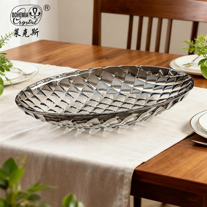 S Bohemia Crystal Fruit Bowl Handmade Oval Gift For Wedding And Chinese New Year Decorative Ornament From Czech Republic - Product Image 4