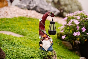 Pohabery Solar <strong>Gnome</strong> <strong>Garden</strong> Statue with Lantern Light Resin Outdoor Yard Decorations Perfect Patio Mom Gift <strong>Garden</strong> <strong>Ornaments</strong> - Product Image 3