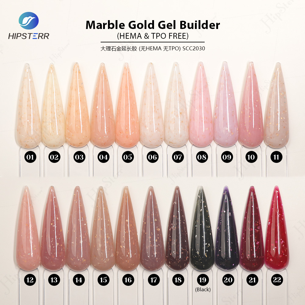 Gel de construction effet marbre doré (SANS HEMA ni TPO)