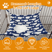Hamac suspendu 2-en-1 pour cage à chat, lit pour animaux de compagnie avec ouverture de grotte en peluche et liens réglables pour chats, chatons, furets, rats - Vente en gros
