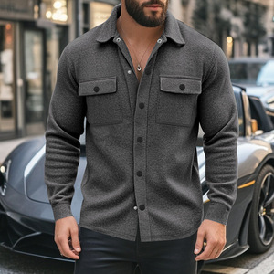 Veste à revers doublée de polaire pour hommes, coupe-vent épaisse, couleur unie, coupe cintrée, vêtements d'extérieur décontractés pour les loisirs, printemps-automne - Product Image 1