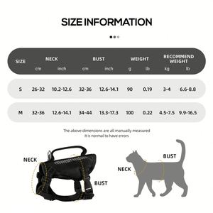 Nouveau Harnais Tactique Anti-Évasion pour Chat, Veste de Promenade en Nylon Réglable pour Chat, Gilet Rembourré Robuste et Réfléchissant pour Chat - Product Image 6