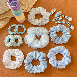 Nuovo set di cravatte per capelli blu simpatici accessori per capelli bucolici per confezione regalo per ragazza - Product Image 3