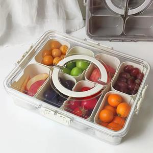 食品グレードPET保存容器、卵、果物、野菜用のハンドル付き密閉冷蔵庫オーガナイザー、カスタムロゴ対応 - Product Image 1