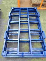 Chariot de rangement pliable anti-collision en verre, chariot à outils en acier à grande capacité, conteneur roulant