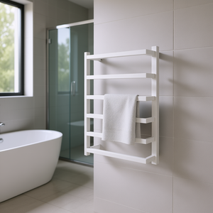 Toallero de Acero Inoxidable Blanco de 18.9 Pulgadas, Montado en la Pared, Minimalista, con Calefacción Eléctrica de 4 Barras para Baño - Product Image 2