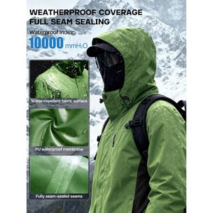 FOXA Men's <b>Waterproof</b> Ski <b>Jacket</b> Fleece Lined Warm Winter Hooded Snow Wear - Product Image 4