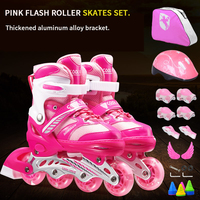 Patins à roulettes réglables pour enfants avec roues LED clignotantes, ensemble de patins à roulettes professionnels pour les loisirs en plein air