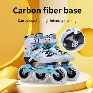 Patines Profesionales de Velocidad Roselle de <span class=keywords><strong>3</strong></span> Ruedas con Talla Ajustable, Patines en Línea de Fibra de Carbono para Niños - Product Image 3